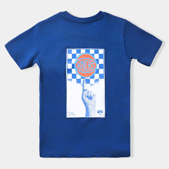 Boys Cotton Jersey T-Shirt H/S Knicks-Blue