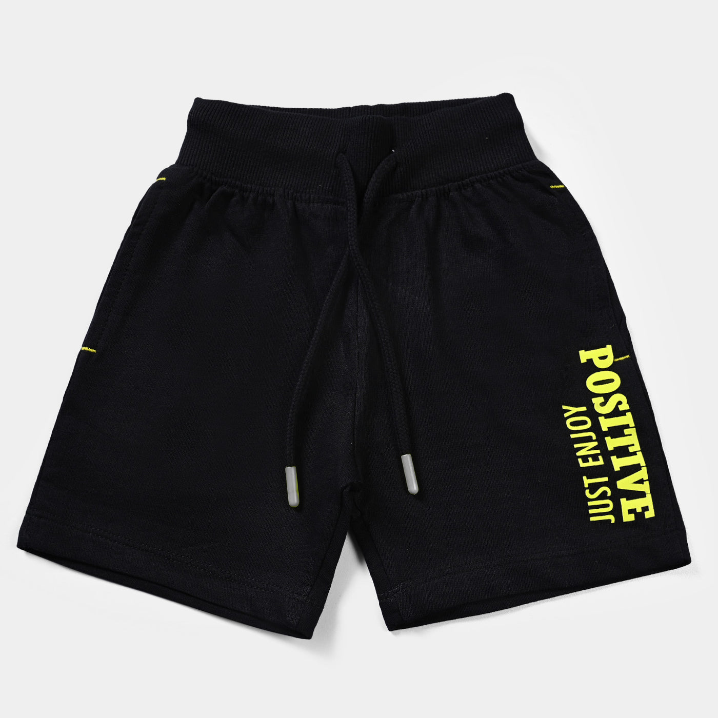 Boys Cotton Terry Short Positive-Jet Black