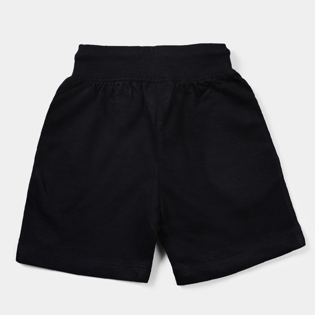 Boys Cotton Terry Short Positive-Jet Black