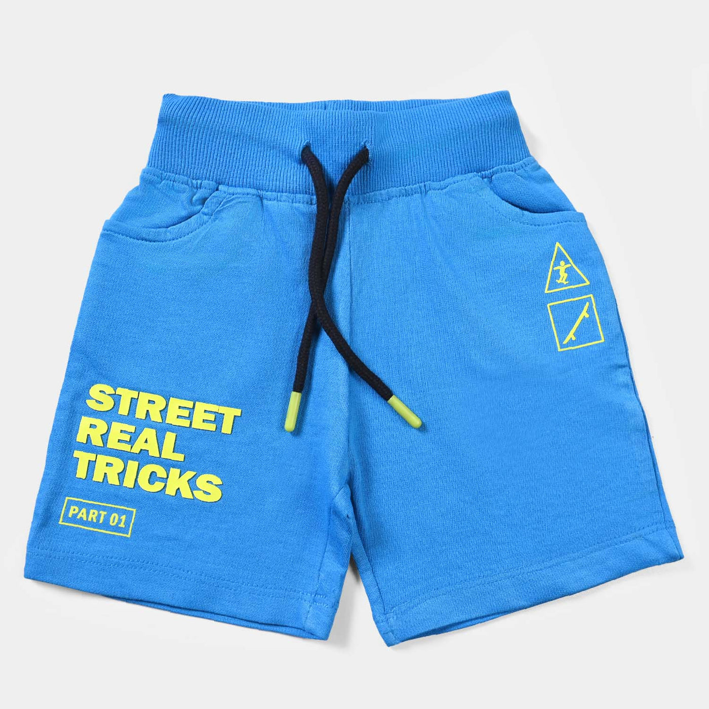 Boys Cotton Terry Short Street Real Tricks-B-Blue