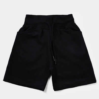 Boys Cotton Terry Short Basic Black-Jet Black