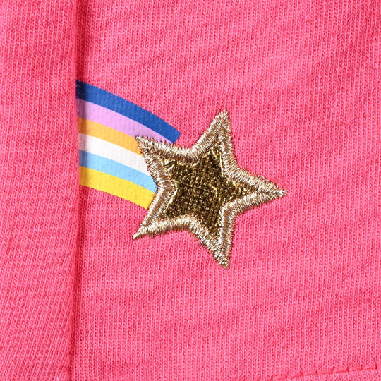 Infant Girls Cotton Terry Short Rainbow & Star-Pink