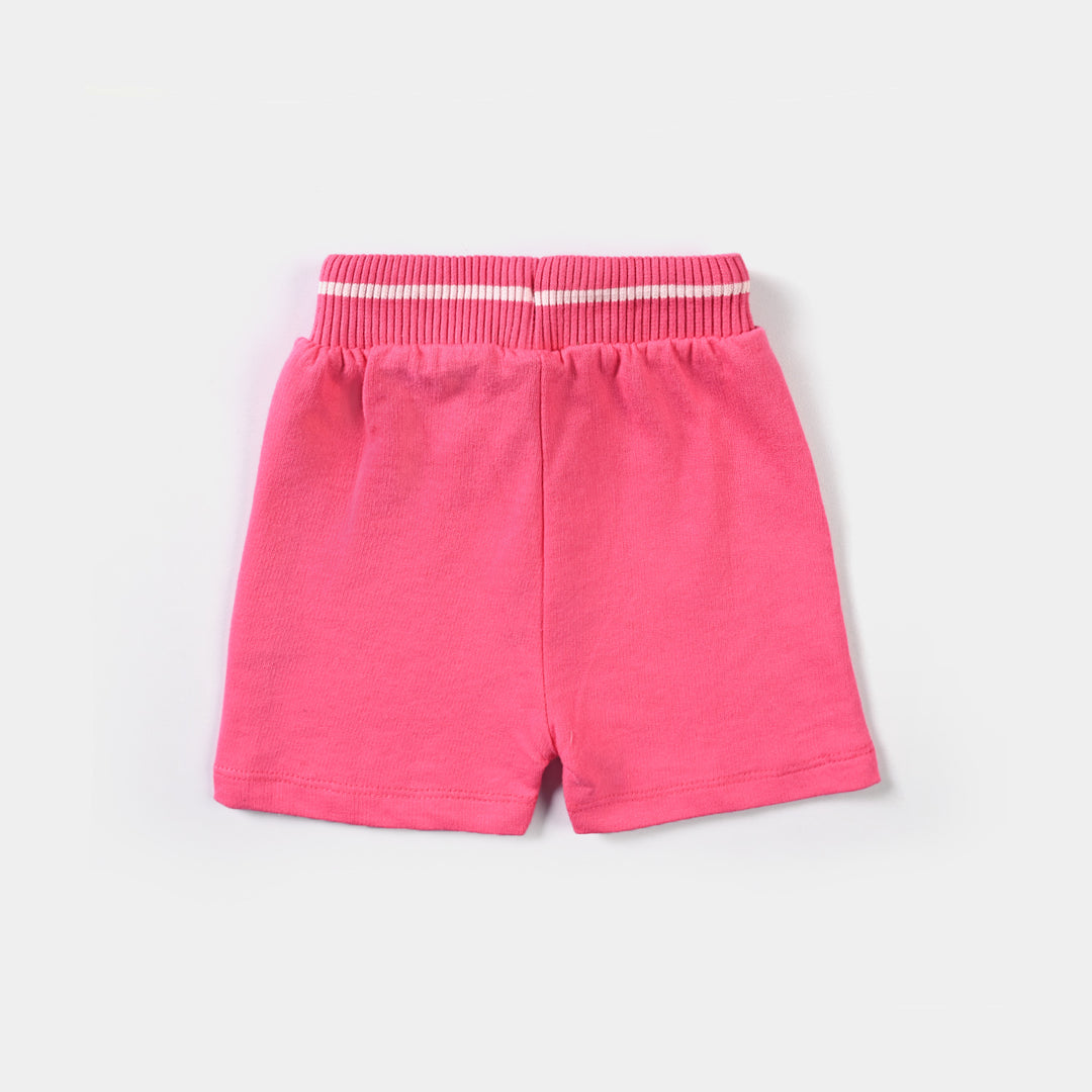 Infant Girls Cotton Terry Short Rainbow & Star-Pink