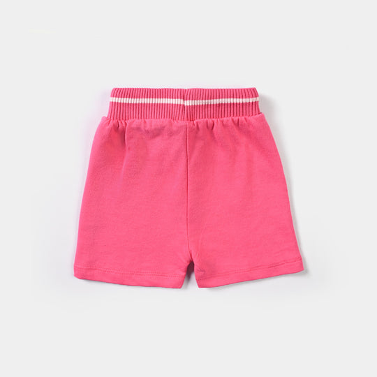 Infant Girls Cotton Terry Short Rainbow & Star-Pink