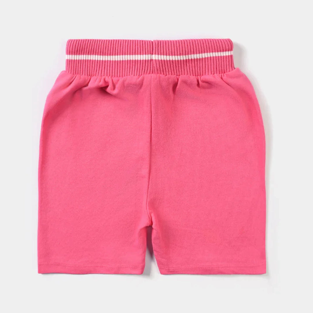 Girls Cotton Terry Short Rainbow & Star-Pink