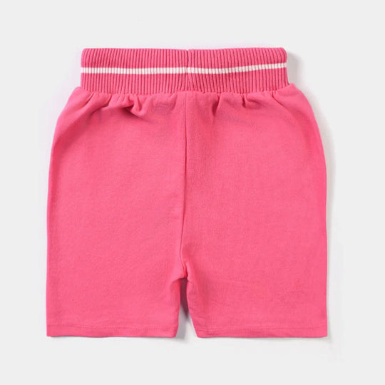 Girls Cotton Terry Short Rainbow & Star-Pink