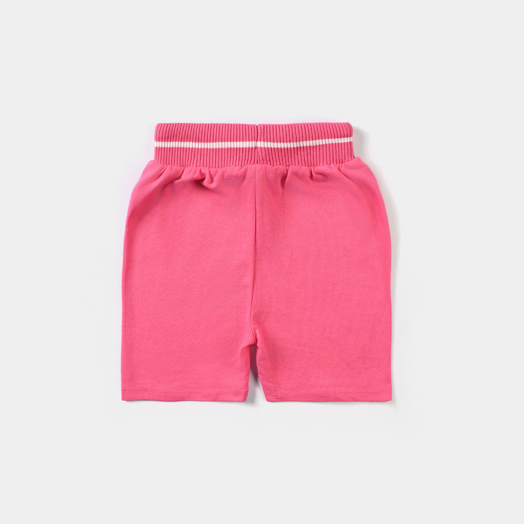 Girls Cotton Terry Short Rainbow & Star-Pink