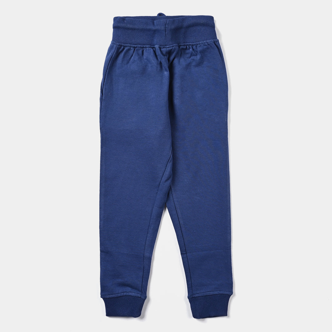 Boys Cotton Terry Pyjama Basic-Navy