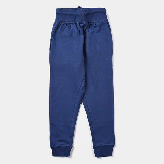 Boys Cotton Terry Pyjama Basic-Navy