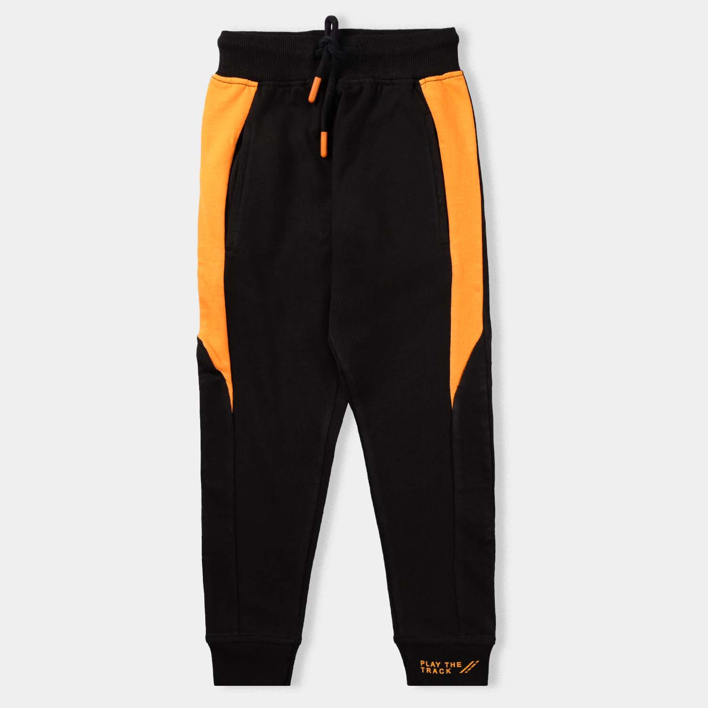 Boys Terry and Fleece Pyjamas Play The Track-Jet Black