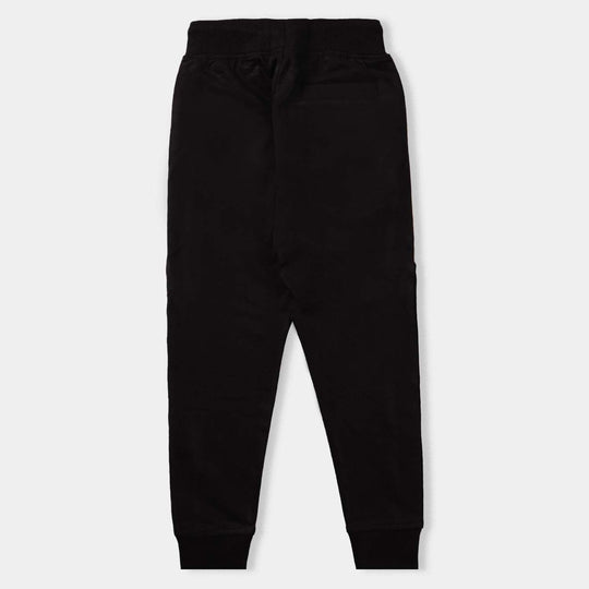 Boys Terry and Fleece Pyjamas Play The Track-Jet Black