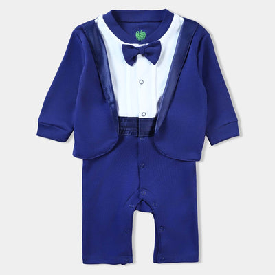 Infant Boys Cotton Interlock Knitted Romper Navy Suit