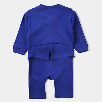 Infant Boys Cotton Interlock Knitted Romper Navy Suit