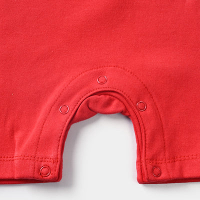 Infant Boys Cotton Interlock Knitted Romper Crocodile-F-Scarlet