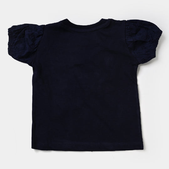 Infant Girls Cotton Jersey T-Shirt See Goods-True Navy