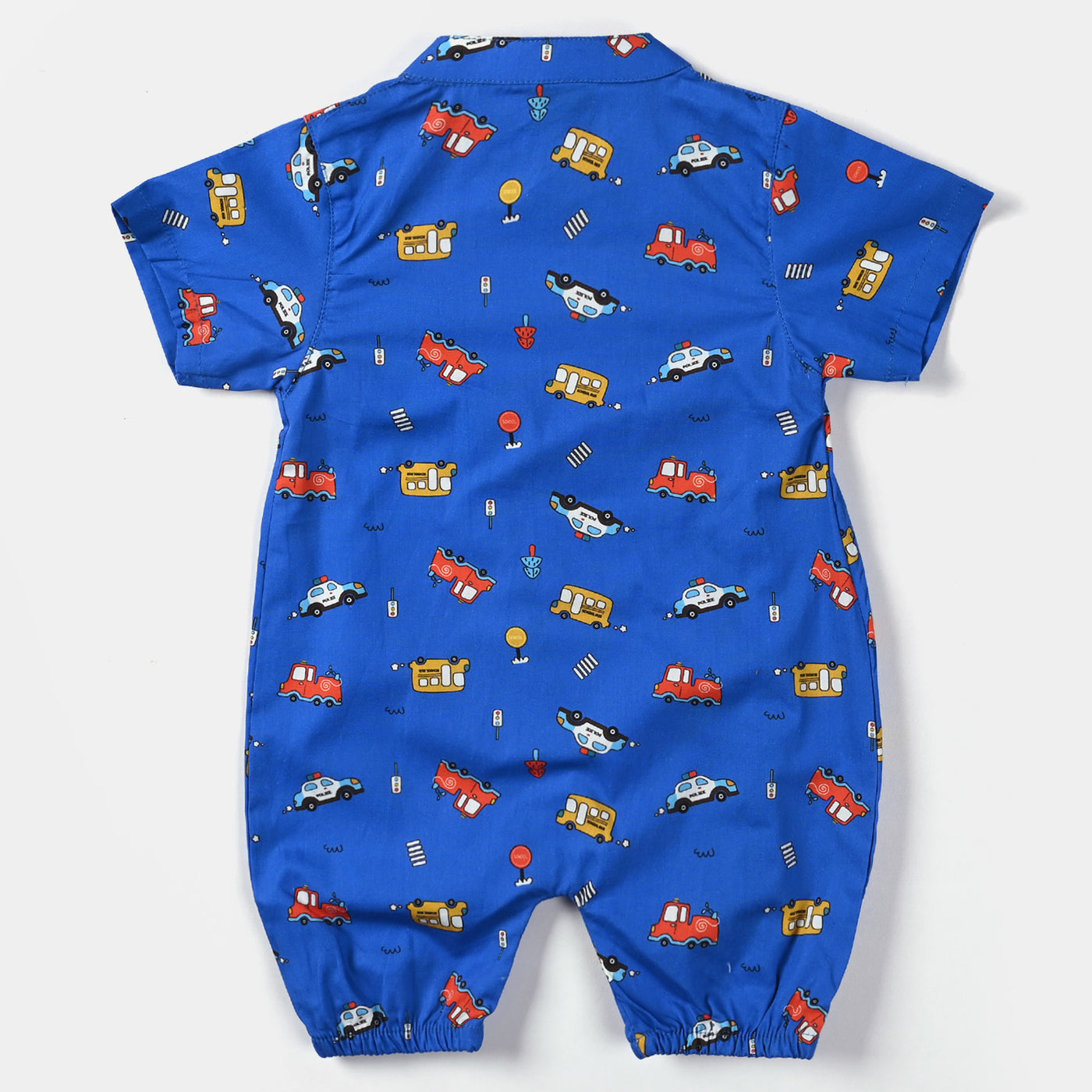 Infant Boys Cotton Romper Cars-R.Blue