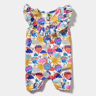 Infant Girls Cotton Romper Air Balloon-Multi