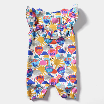 Infant Girls Cotton Romper Air Balloon-Multi