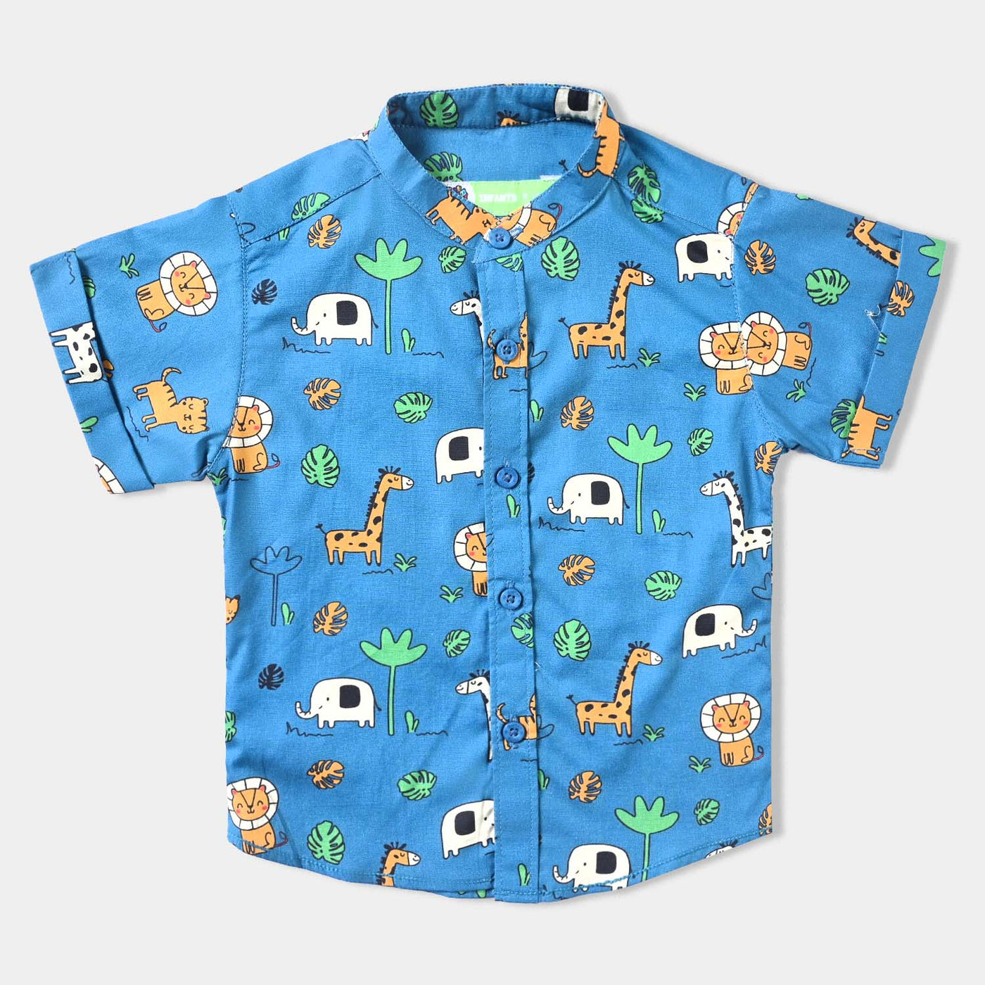 Infant Boys Oxford Woven Suit Animals-Teal