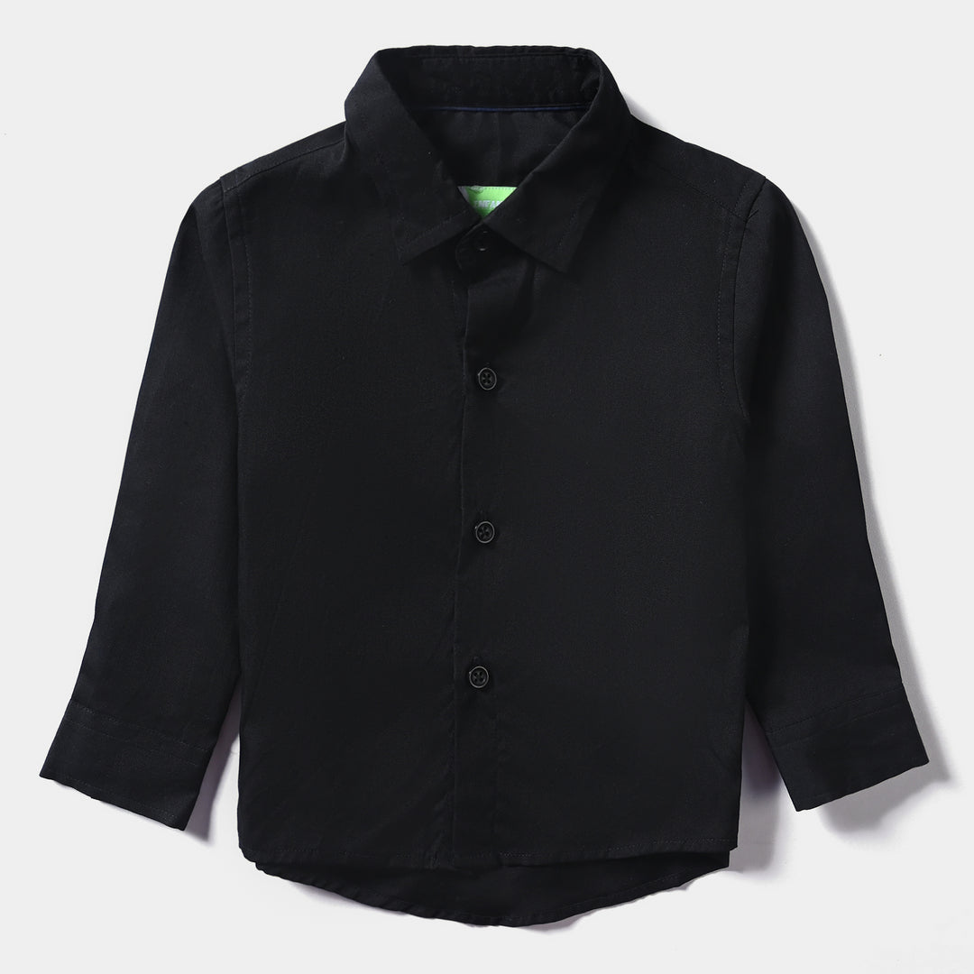 Infant Boys Cotton Poplin Formal Shirt (Black)-BLACK Price in Pakistan