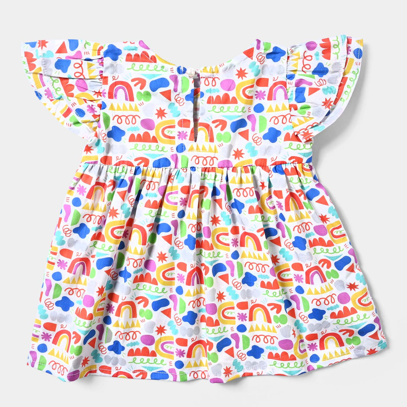 Infant Girls Cotton Poplin Woven Suit Abstract-Multi