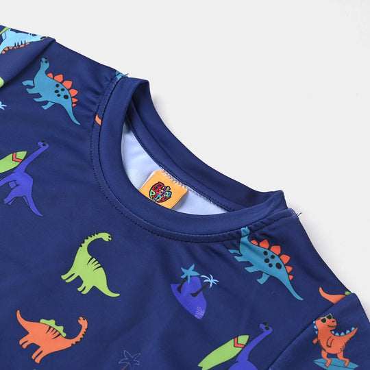 Boys Nylon Swimming Suit Dinosaur-NAVY