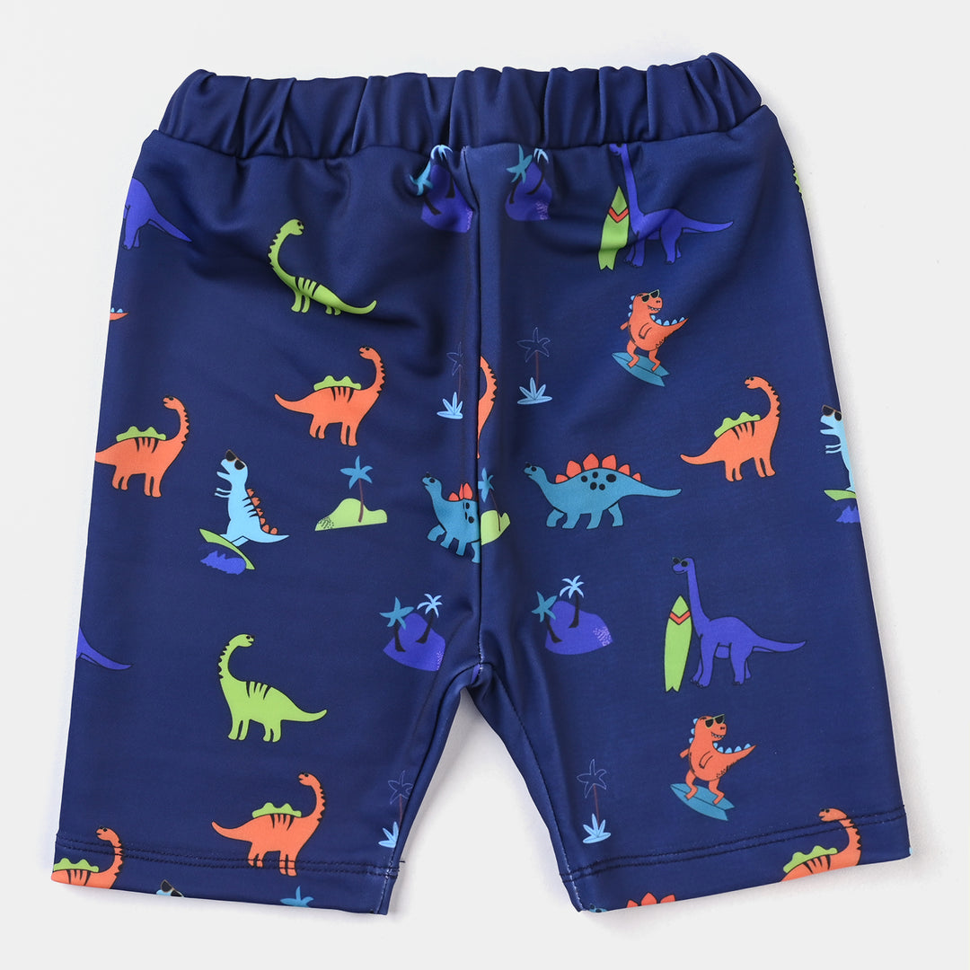 Boys Nylon Swimming Suit Dinosaur-NAVY