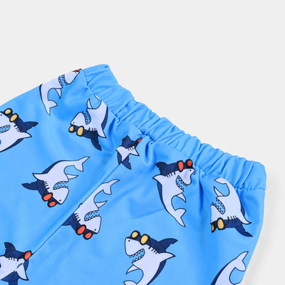 Boys Nylon Swimming Suit Shark-Blue