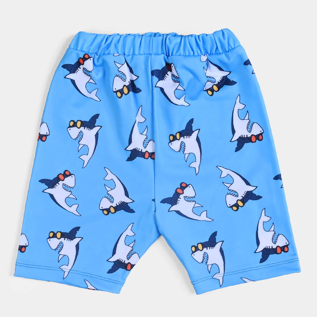 Boys Nylon Swimming Suit Shark-Blue