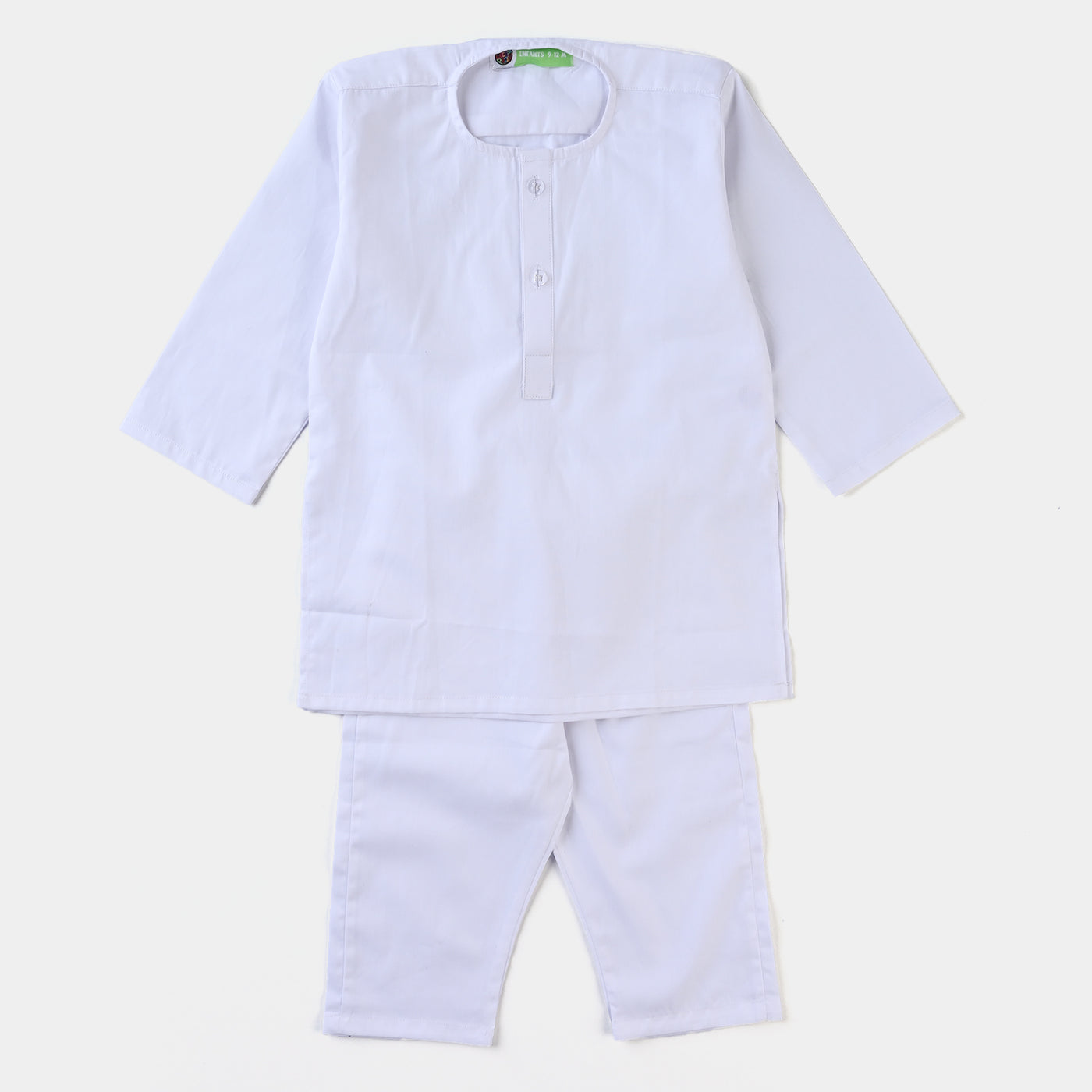 Infant Boys Cotton Poplin Shalwar Suit (Elegant)-White