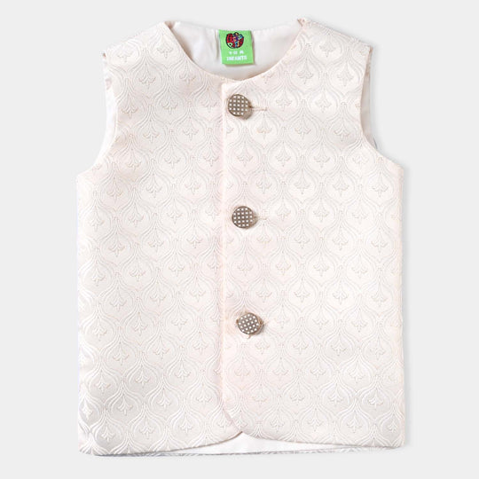 Infant Boys Poly Viscose Waistcoat (Royal)-Off White