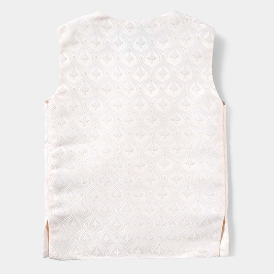 Infant Boys Poly Viscose Waistcoat (Royal)-Off White