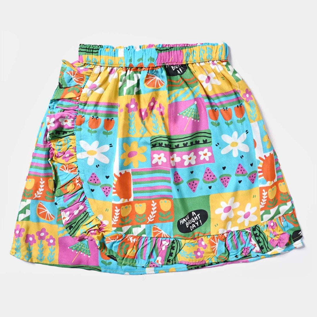 Infant Girls Viscose Short Skirt Summer Party-Multi