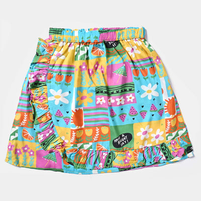 Girls Viscose Short Skirt Summer Party-Multi