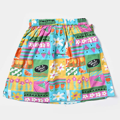 Girls Viscose Short Skirt Summer Party-Multi