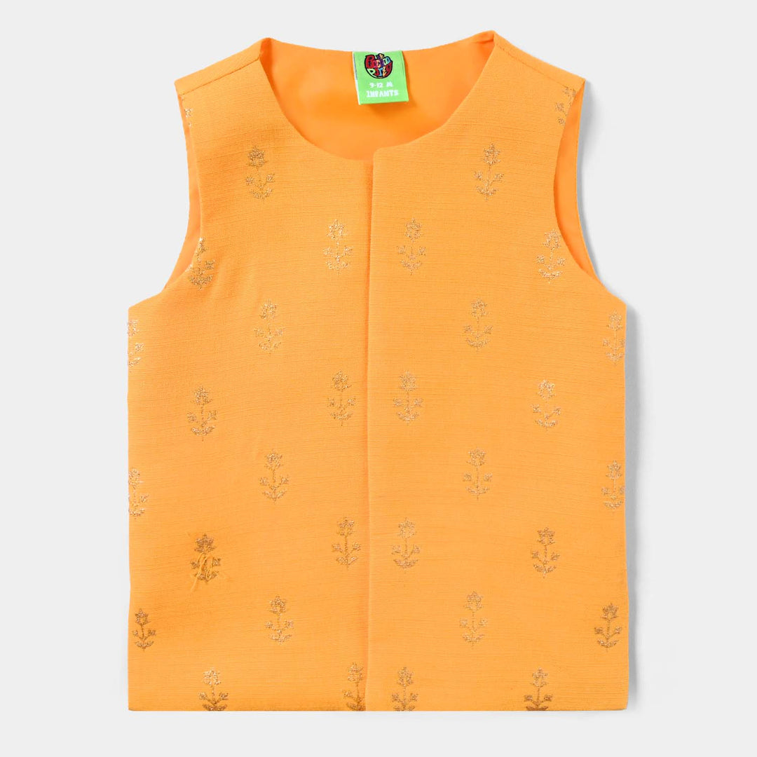 Infant Boys Cotton Slub 3Piece Suit (Floral Boti)-Citrus