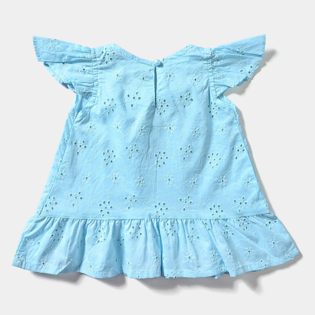 Infant Girls Chicken Kari Casual Frock-Blue