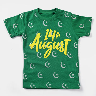 Infant Girls Cotton Jersey T-Shirt 14 August-Fern Green