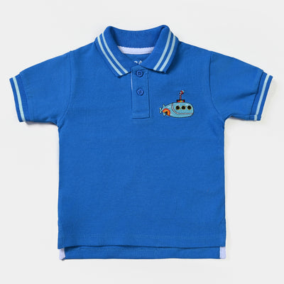 Infant Boys Cotton PK Polo Submarine-B.Blue