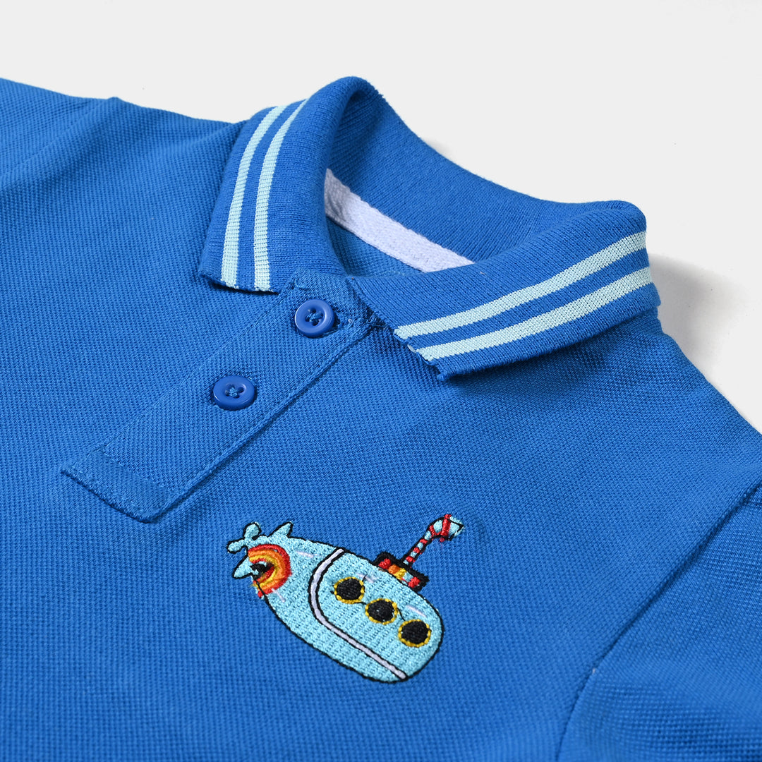 Infant Boys Cotton PK Polo Submarine-B.Blue