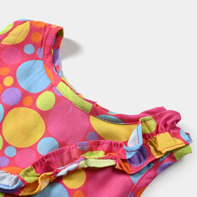 Infant Girls Viscose Casual Top Polka Bucket-Pink