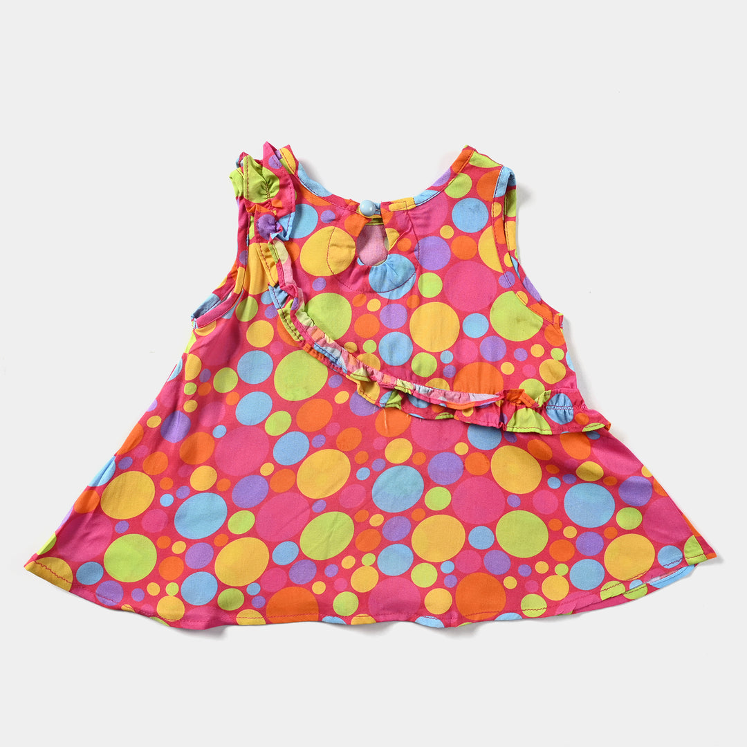 Infant Girls Viscose Casual Top Polka Bucket-Pink