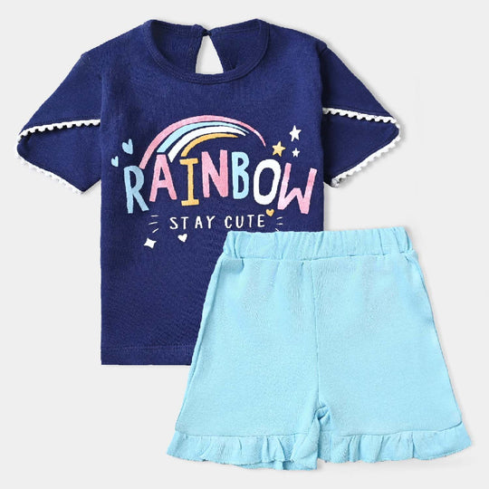 Infant Girls Cotton Interlock Knitted Suit Rainbow