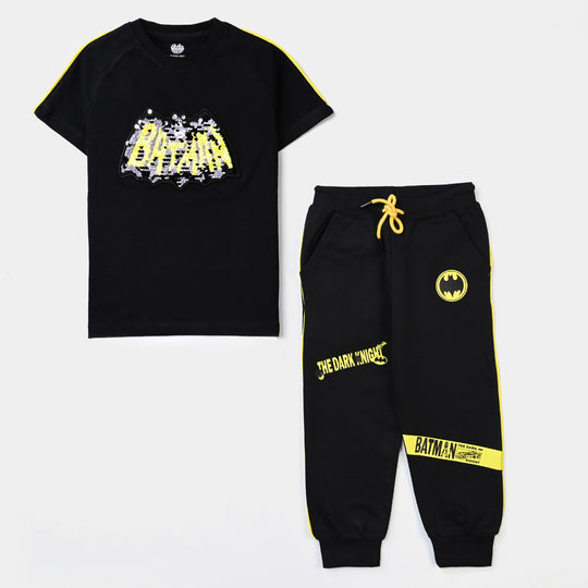 Boys Jersey/Terry 2-Piece Suit (Batman) - Jet Black