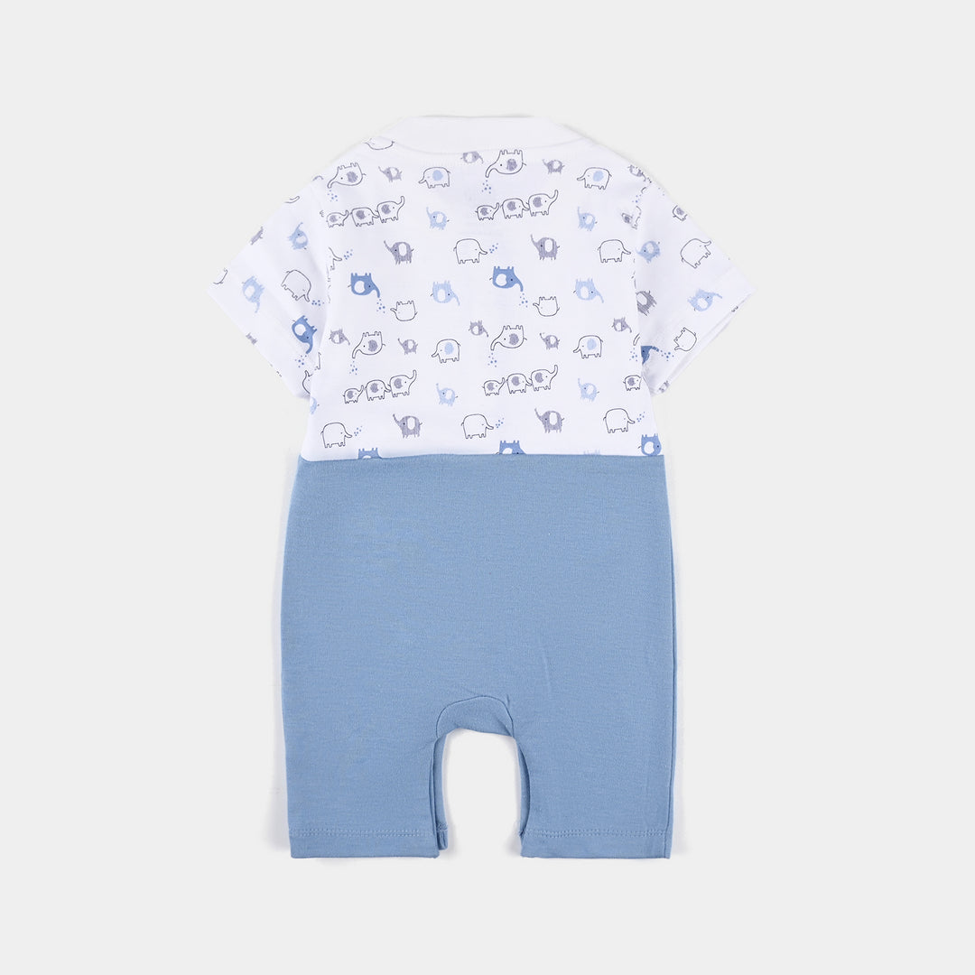 Infant Boys Cotton Interlock Knitted Romper