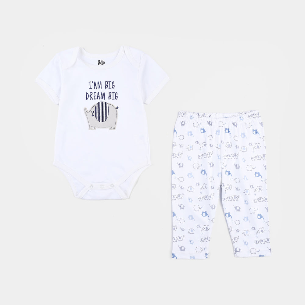 Infant Boys 5 Pieces Set (Romper/Pyjama/Cap/Mittens/Bib)