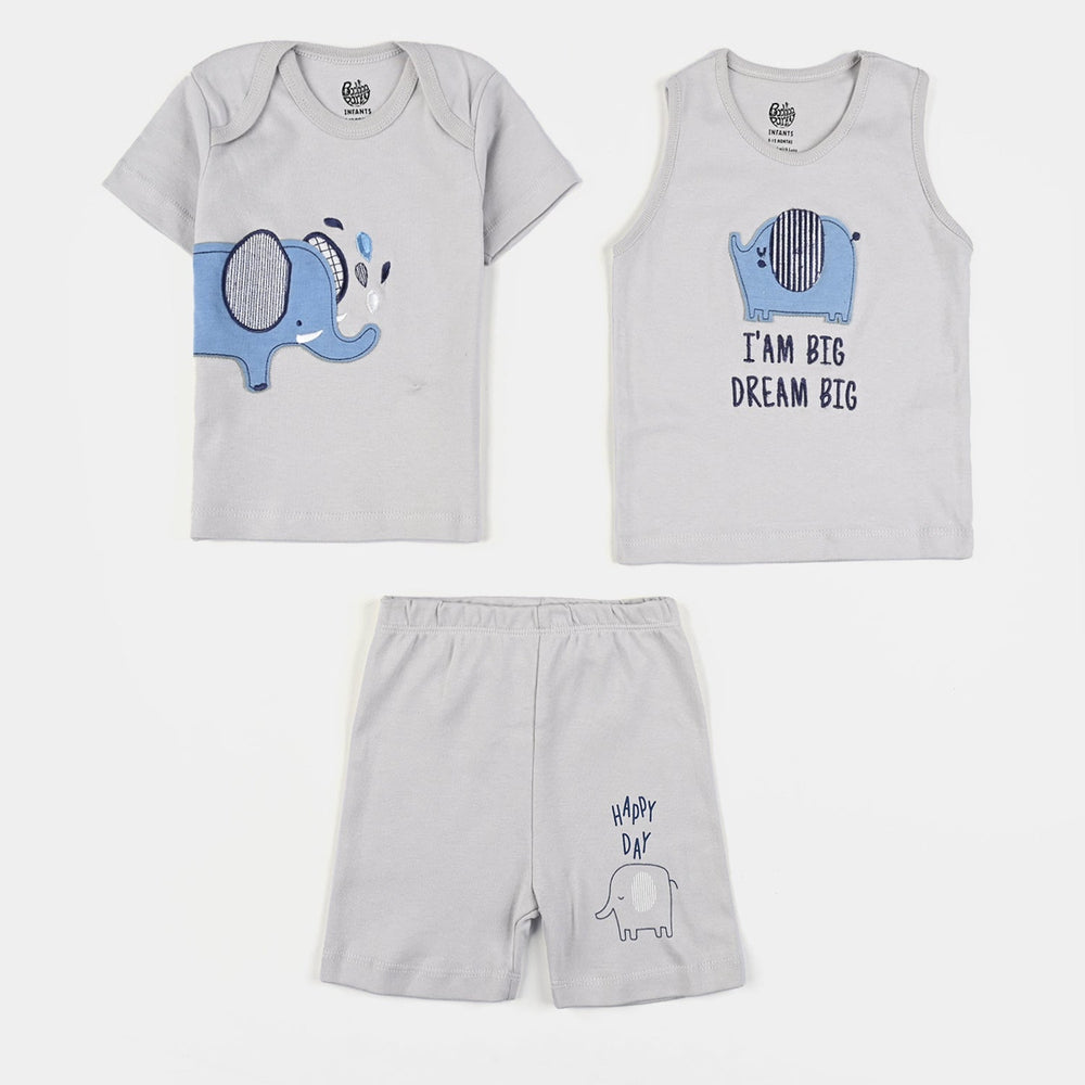 Infant Boys Cotton Interlock 6 Piece Set-G.Grey