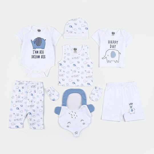 Infant Boys Cotton Interlock 8 Piece Set Elephant