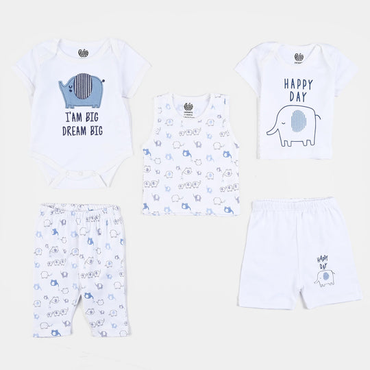 Infant Boys Cotton Interlock 8 Piece Set Elephant