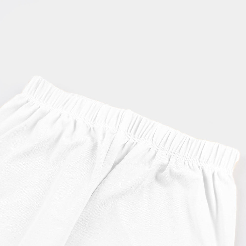 Infant Girls Lycra Jersey Basic Tights-White